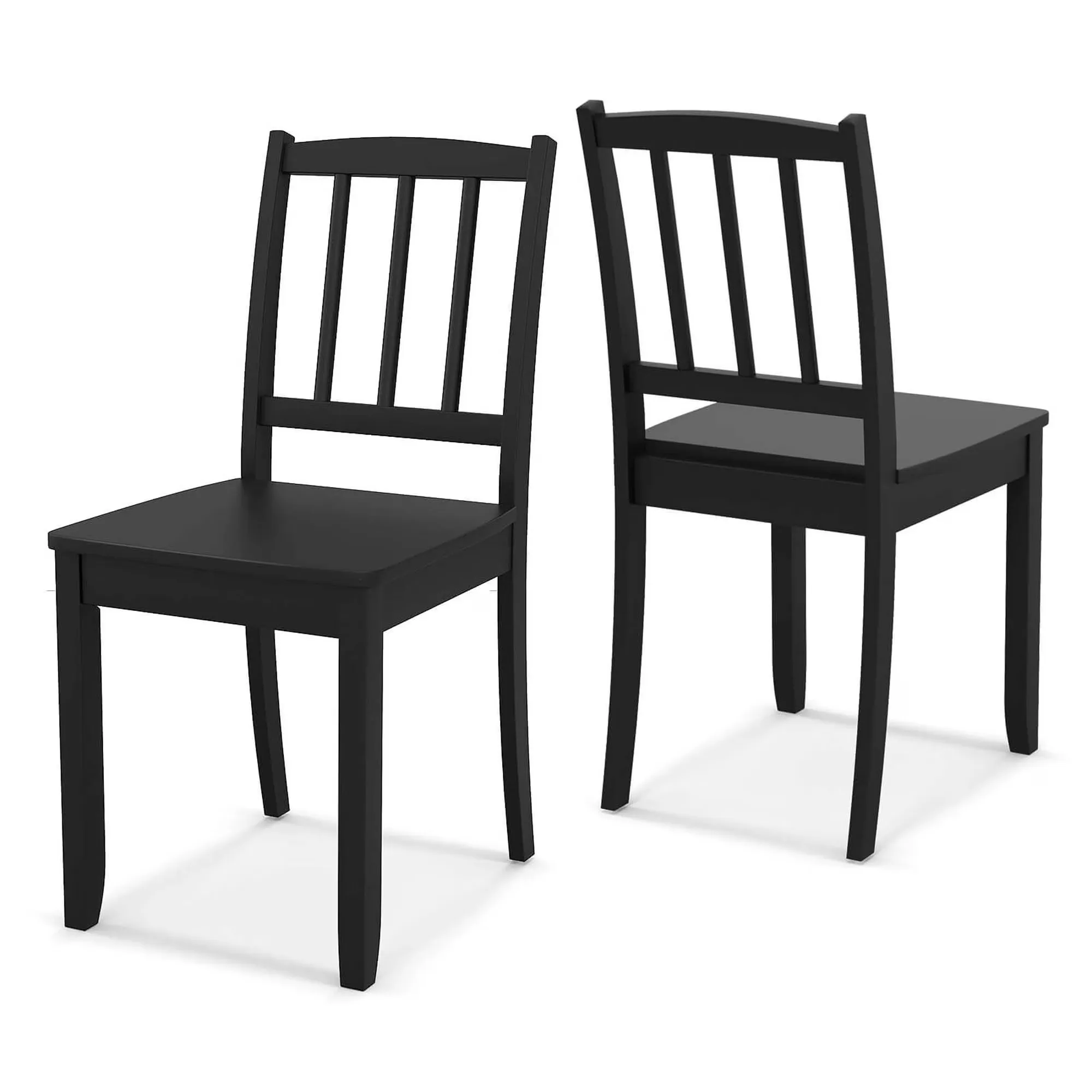 Esszimmerstühle mit geschwungener Rückenlehne, Schwarz (2er-Set)